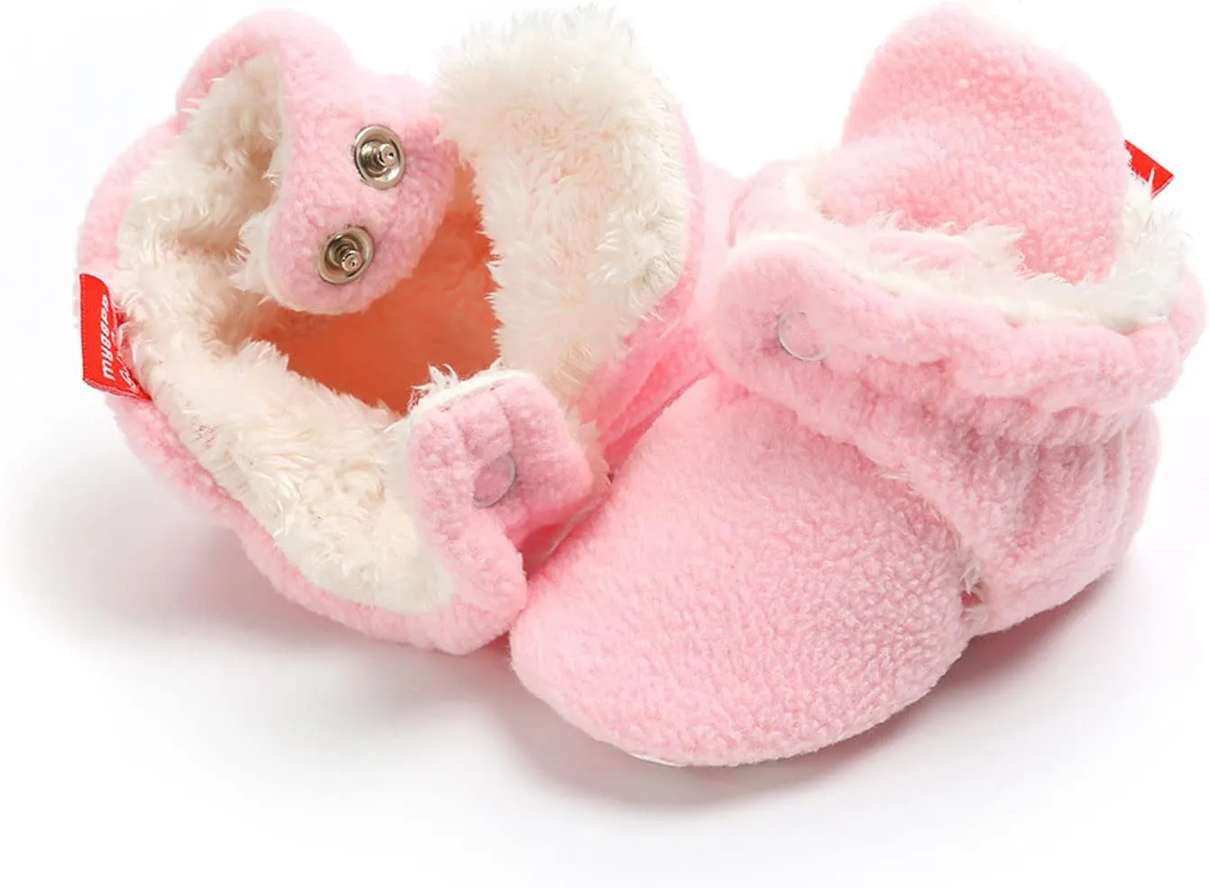 Newborn Baby Girls Boys Warm Winter Snow Boots Non Skid Soft Sole 0-18 M Crib Shoes Prewalker First Walkers Shoes (Pink-03#a, 6-12 Months)
