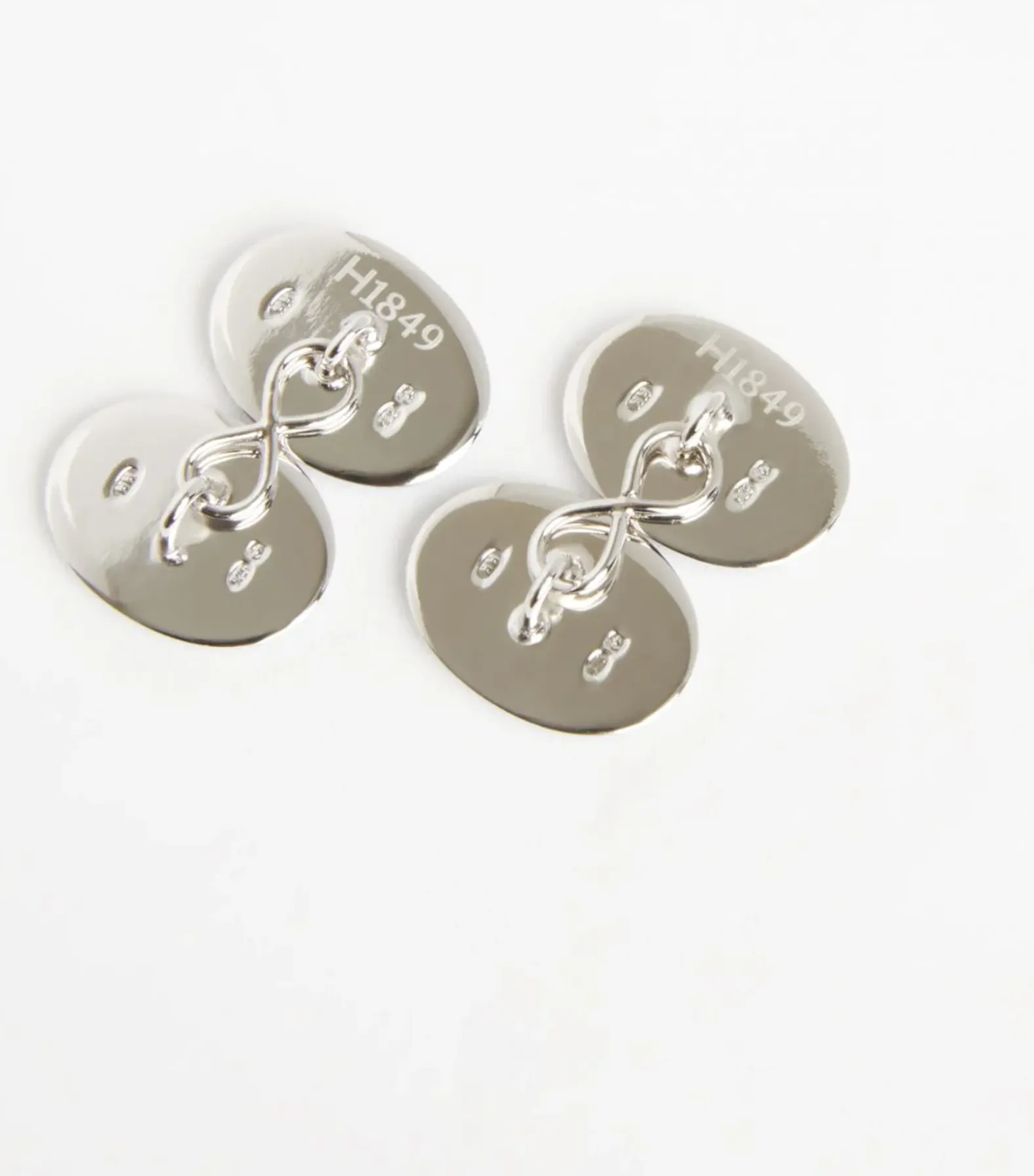 Pale Blue Enamel Stag/Herringbone Cufflinks