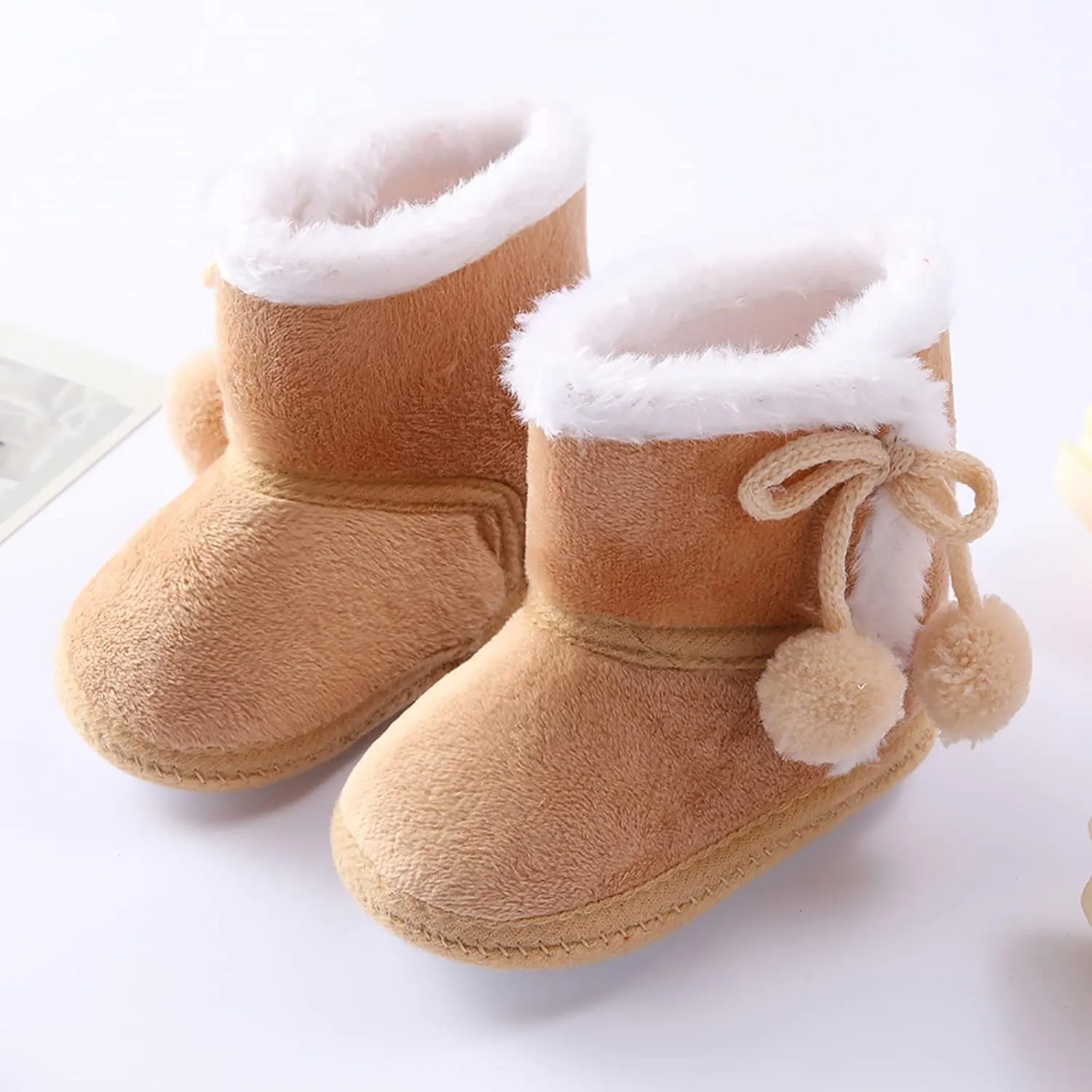 POLG Baby Boots Winter Warm Snow Boots Newborn Girl Boys Soft Sole Anti-Slip Prewalker Infant Toddler Cute Booties