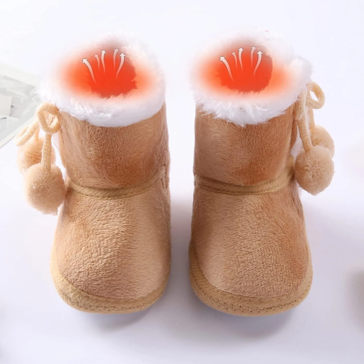 POLG Baby Boots Winter Warm Snow Boots Newborn Girl Boys Soft Sole Anti-Slip Prewalker Infant Toddler Cute Booties