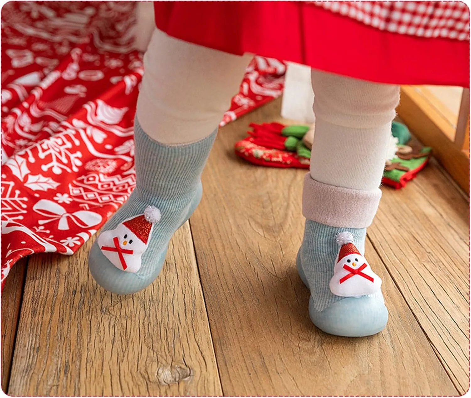 Prewalker Shoes 3D Girls Christmas Slipper Kids Socks Toddler Baby Boys Cartoon Baby Shoes Shoes Girls