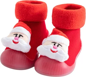 Prewalker Shoes 3D Girls Christmas Slipper Kids Socks Toddler Baby Boys Cartoon Baby Shoes Shoes Girls