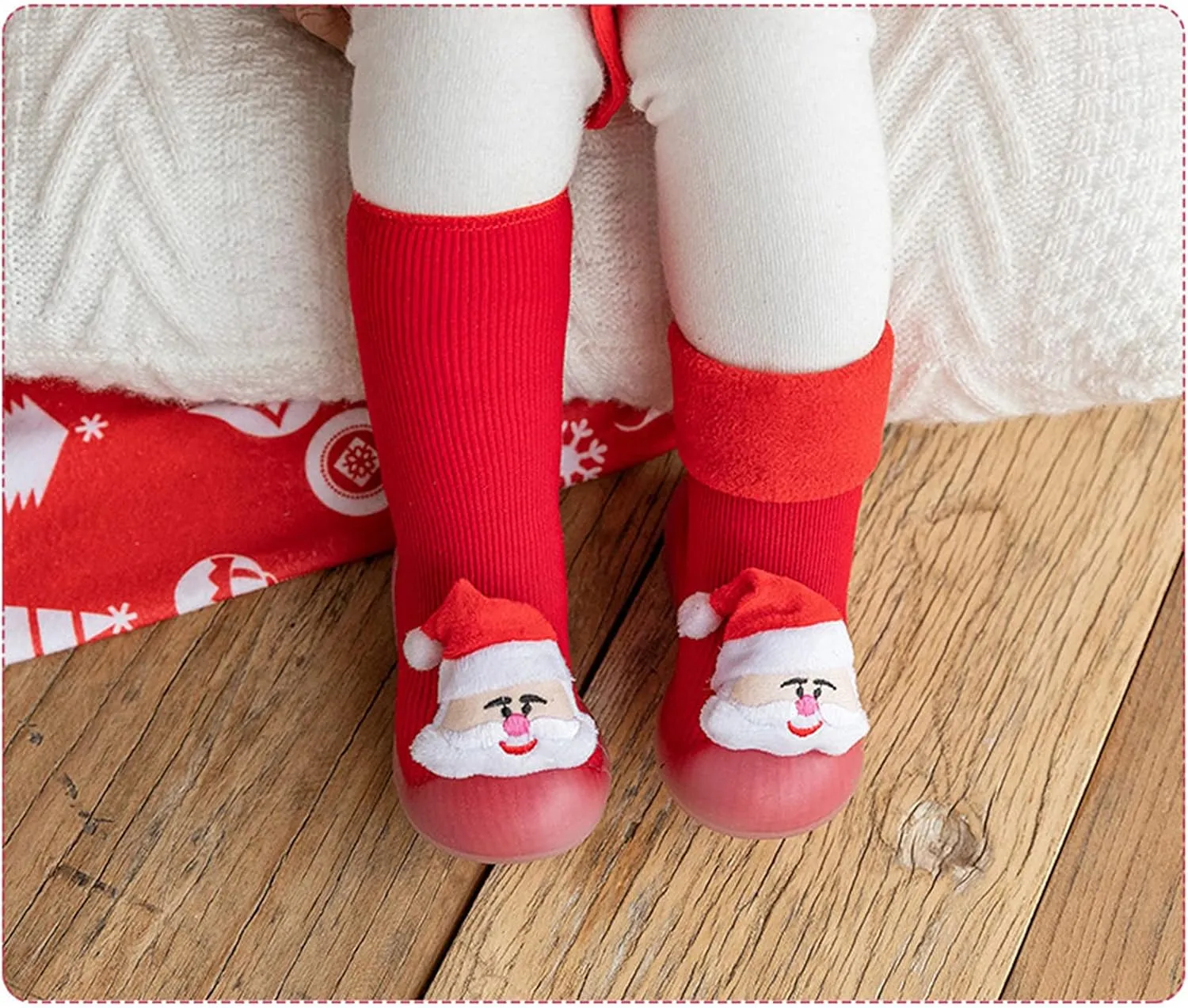 Prewalker Shoes 3D Girls Christmas Slipper Kids Socks Toddler Baby Boys Cartoon Baby Shoes Shoes Girls