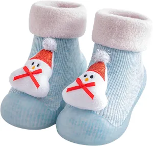 Prewalker Shoes 3D Girls Christmas Slipper Kids Socks Toddler Baby Boys Cartoon Baby Shoes Shoes Girls