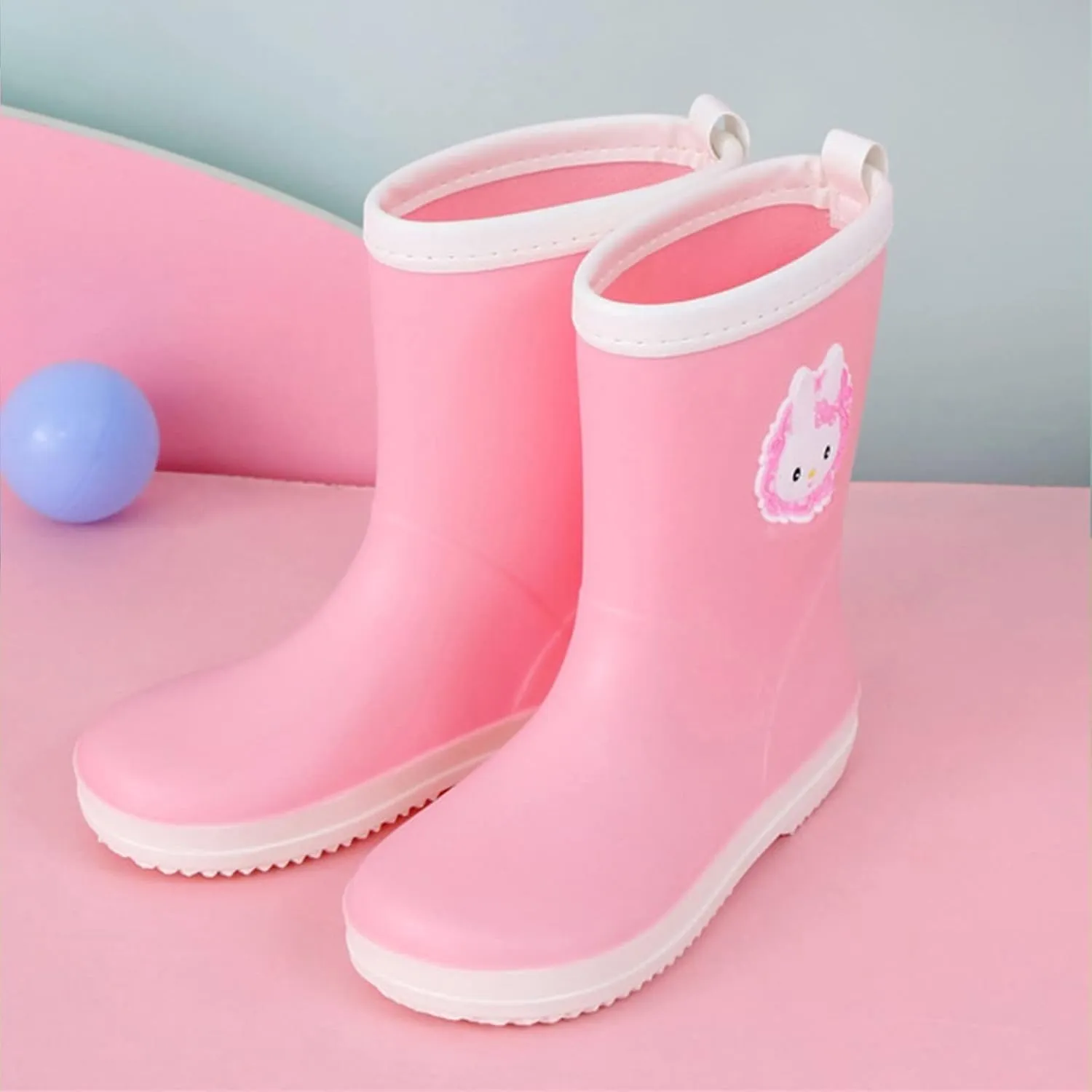 Rabbit Character Rain Shoes Children's Rain Shoes Boys and Girls Water Shoes Baby Rain Boots Girls Fall Boots Size 3