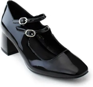 RF ROOM OF FASHION Women's Wide Fit Mary-Jane Chunky Heel Dress Pumps-True Wide Width
