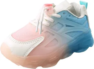 Running Shoes Toddler Light Up Gradient Shoes Kids Lightweight Non-Slip Light Sneakers Tie The Rope Sport Shoes