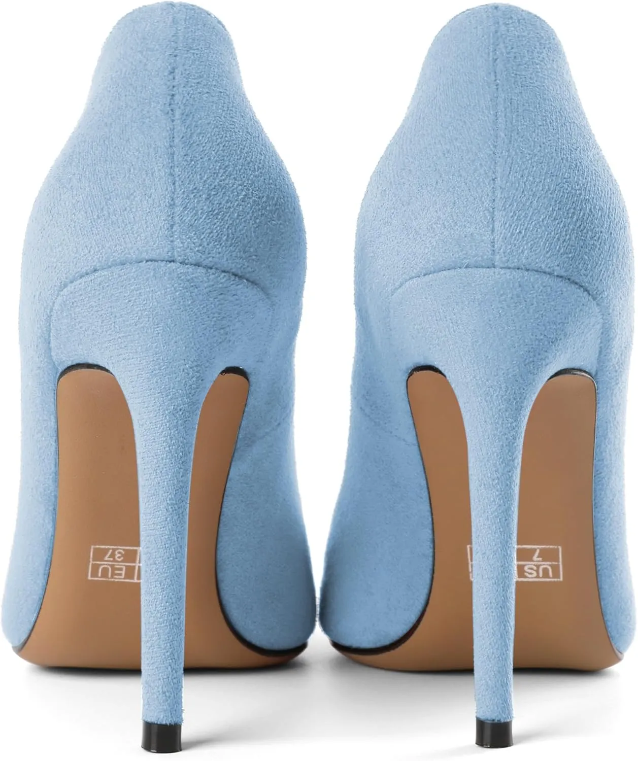 SAMMITOP Women's Pointed Toe High Heel Pumps 10cm Classic Stiletto Suede Shoes