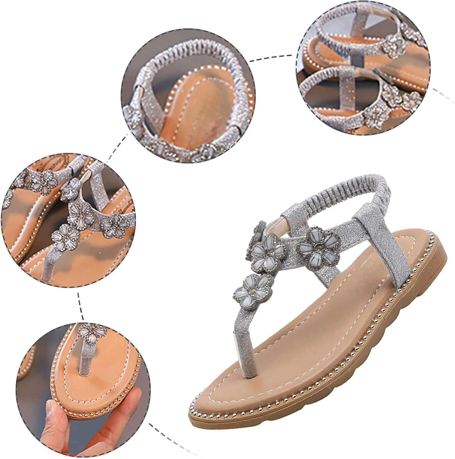 Sandals Shoe for Big Kid Summer Children's Princess Shoes Baby Medium And Large Children's Soft Sole Fashionable Beach Sandals