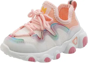 sfdgfhyf Girls Sneaker Baby Soft Up Shoes Toddler Breathable Shoes Infant Kids Girls Lace Mesh Baby Shoes for 1 to 6