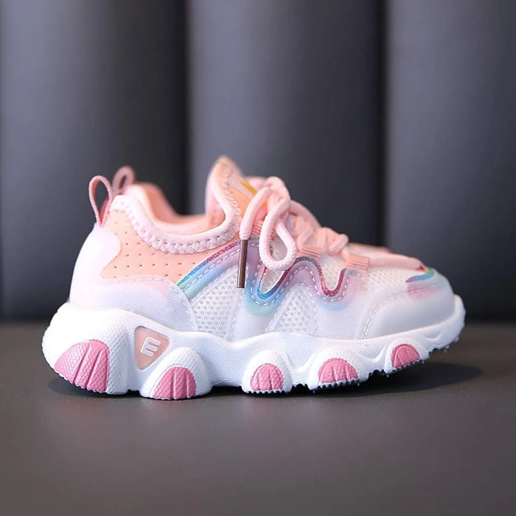 sfdgfhyf Girls Sneaker Baby Soft Up Shoes Toddler Breathable Shoes Infant Kids Girls Lace Mesh Baby Shoes for 1 to 6