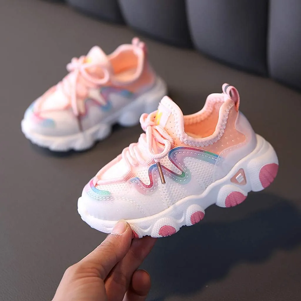 sfdgfhyf Girls Sneaker Baby Soft Up Shoes Toddler Breathable Shoes Infant Kids Girls Lace Mesh Baby Shoes for 1 to 6