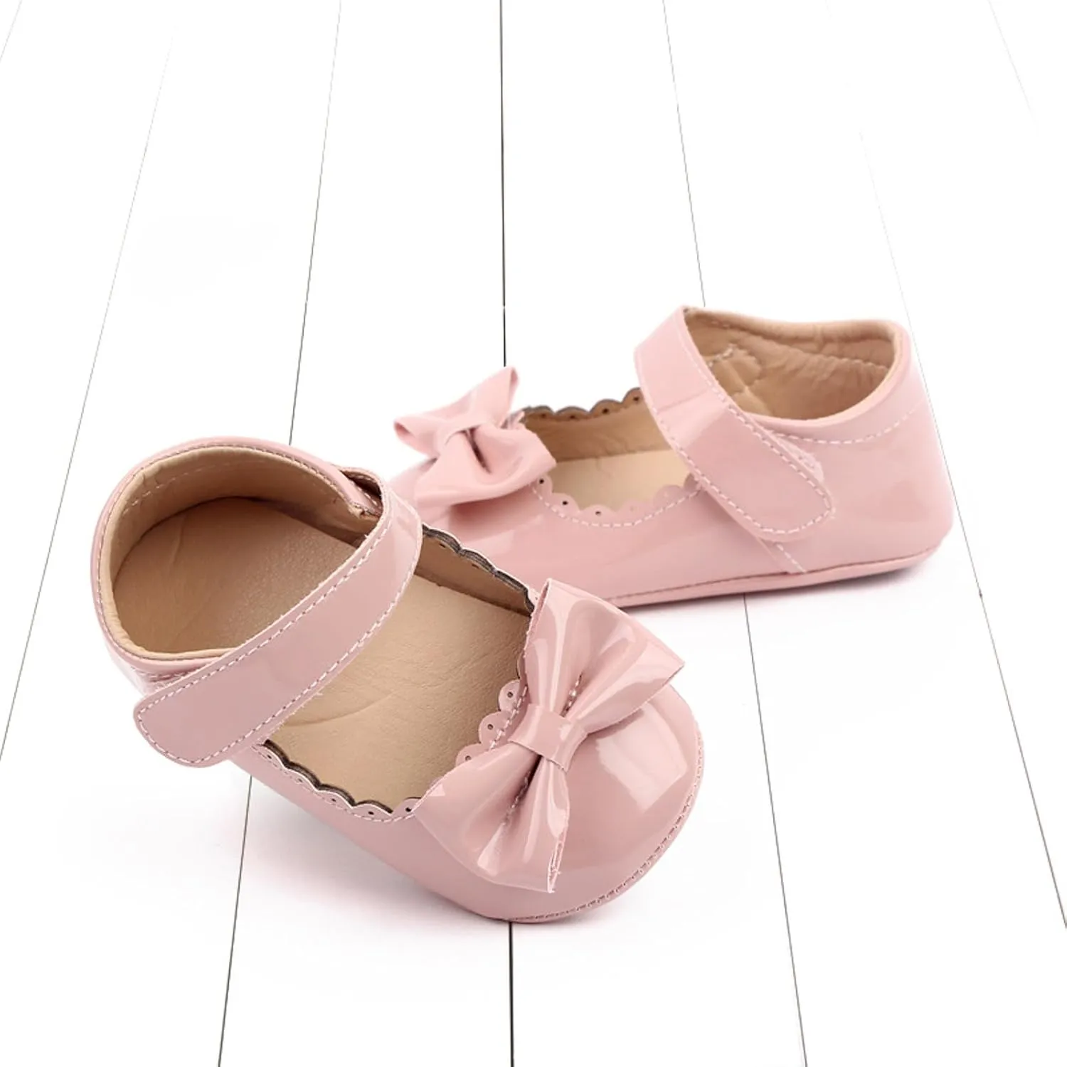 Shoes Summer Toddler Shoes Girls Sports Flat Bottom Lightweight Hook Loop Solid Color Bow Simple Tennis Shoes Girls