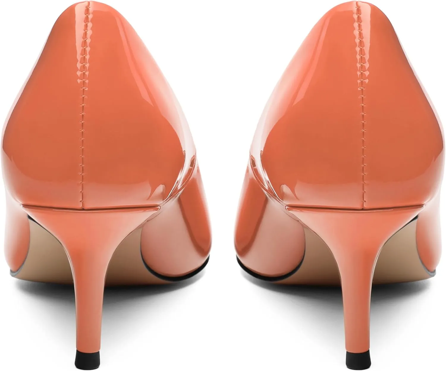 SHOWFOREST Kitten Heels for Women Closed Pointed Toe Patent Leather Low Heel 2.3 Inch Pumps Comfortable Office Party Wedding Slip on Dress Shoes