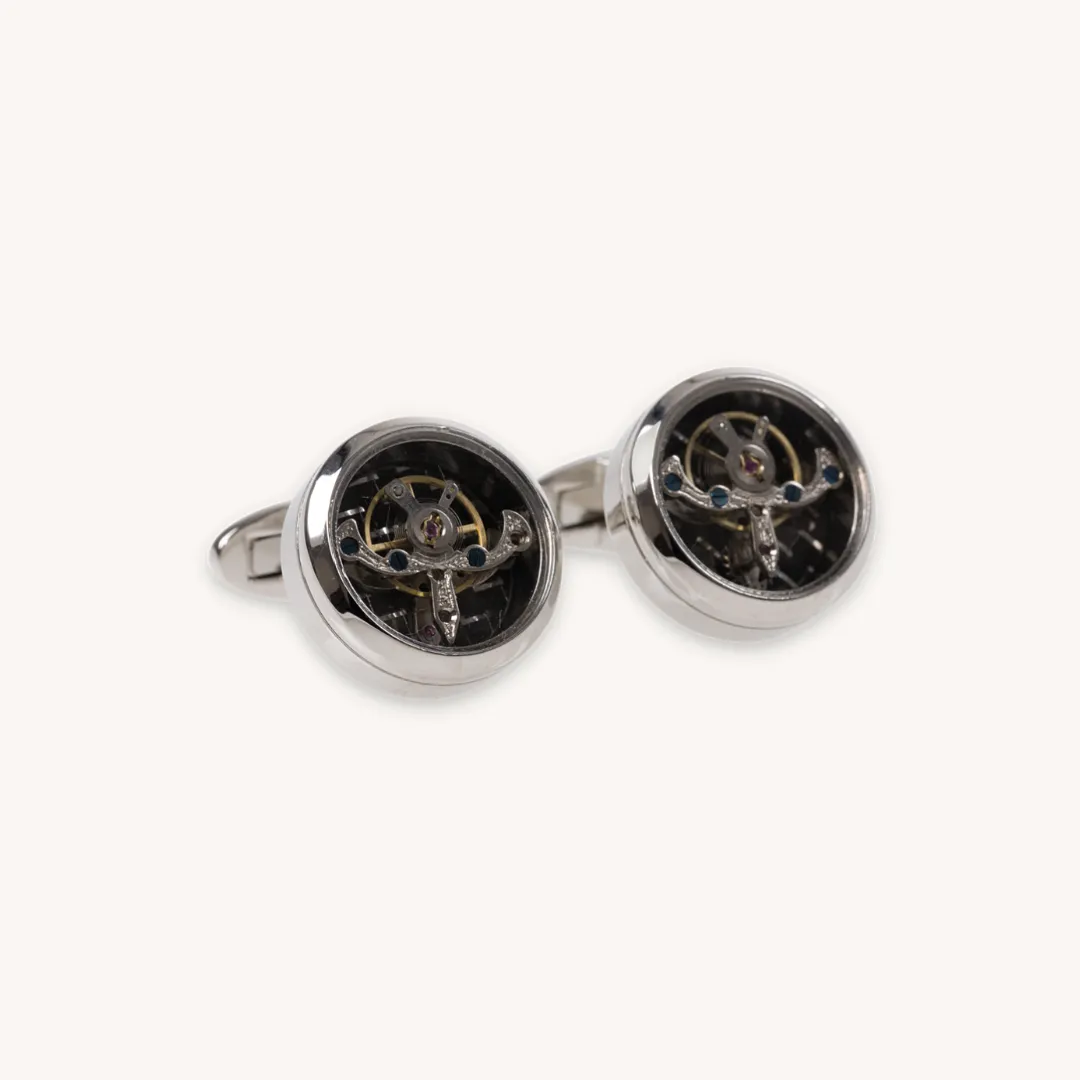 Silver Clockwork Cufflinks