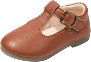 Small Leather Shoes for Girls Mary Jane Shoes,Low Heel Dance lats Flower Girl Wedding Party School Shoes