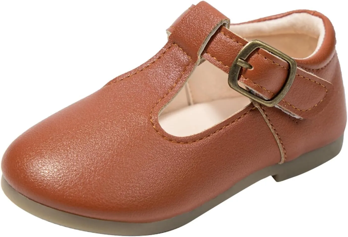 Small Leather Shoes for Girls Mary Jane Shoes,Low Heel Dance lats Flower Girl Wedding Party School Shoes