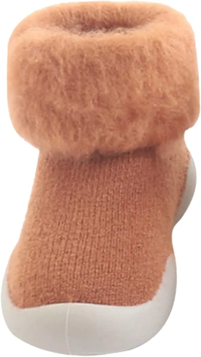 Sneakers for Boys Boys Sole Warm Socks Baby Kids Slipper Shoes Knit Soft Solid Toddler Girls Stocking Rubber Baby Shoes Lightweight Walking Shoes Baby