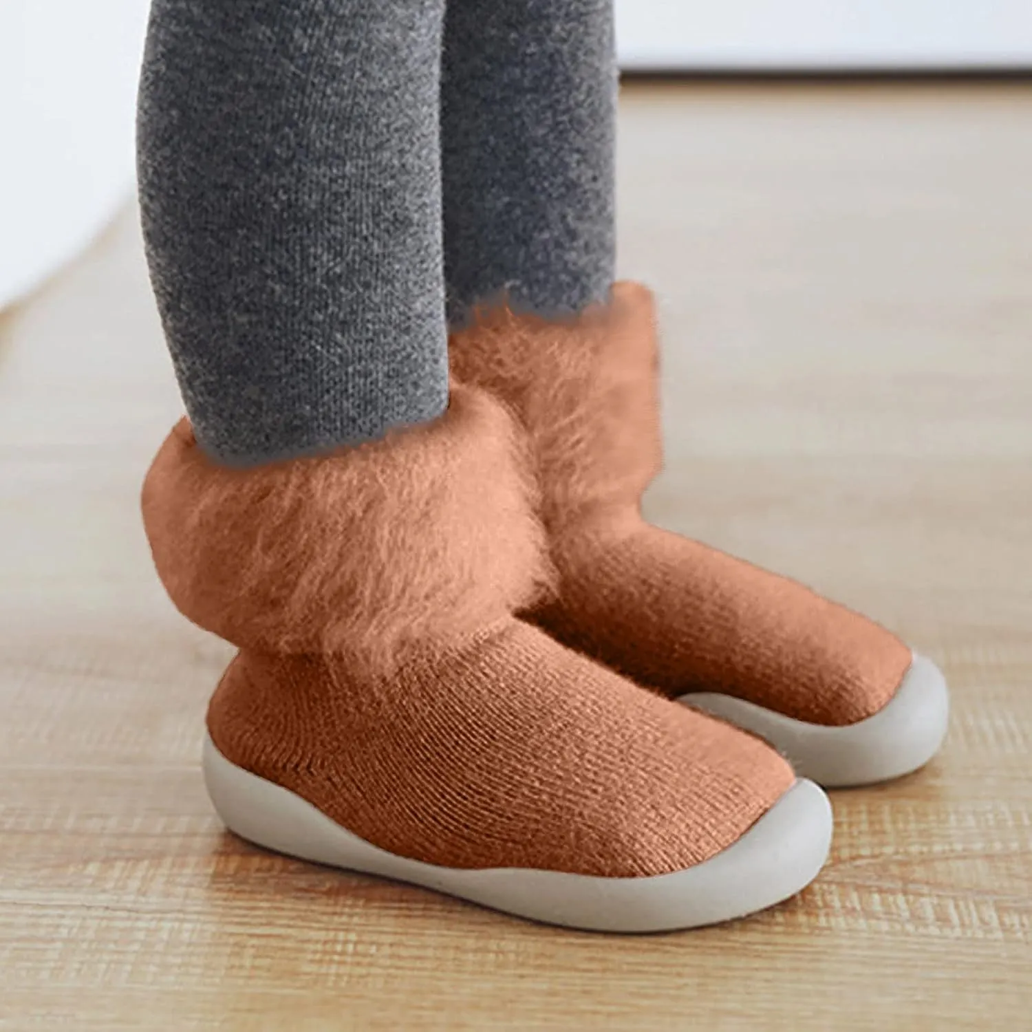 Sneakers for Boys Boys Sole Warm Socks Baby Kids Slipper Shoes Knit Soft Solid Toddler Girls Stocking Rubber Baby Shoes Lightweight Walking Shoes Baby