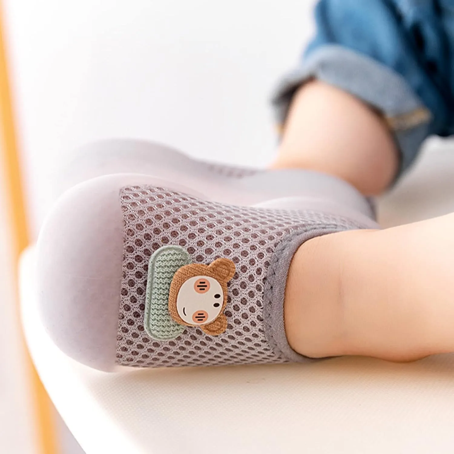 Sock Shoes Toddler Infant Boys Girls Animal Prints Cartoon Socks Shoes Toddler Breathable Mesh The Floor Black Shoes