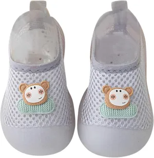 Sock Shoes Toddler Infant Boys Girls Animal Prints Cartoon Socks Shoes Toddler Breathable Mesh The Floor Black Shoes
