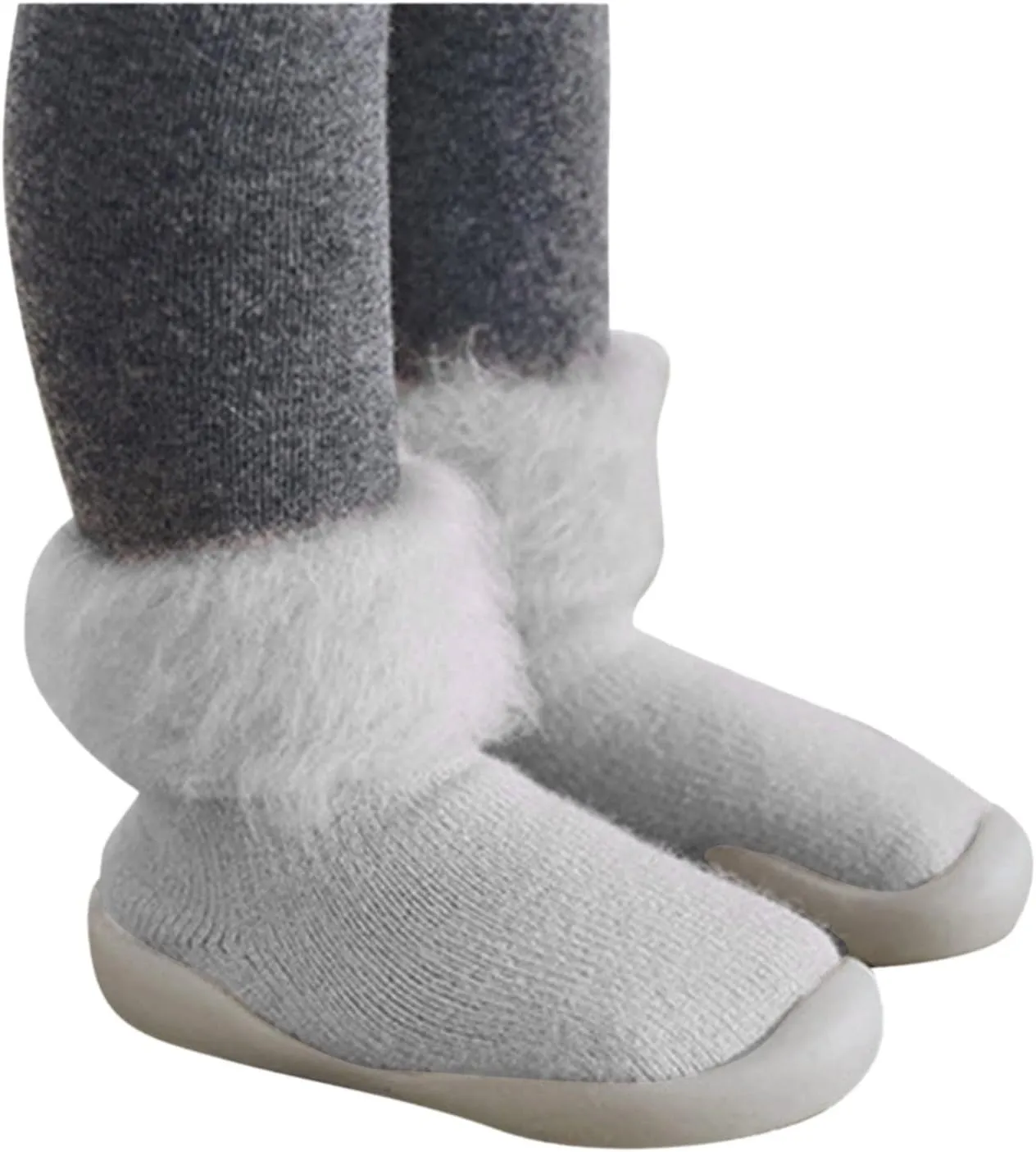 Socks Slipper Baby Kids Solid Knit Stocking Soft Warm Shoes Toddler Boys Sole Rubber Boys Girls Cartoon Slippers