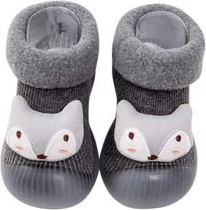 Soft Rubber Baby Sock Shoes Toddler Non-Skid Slipper with Rubber Soft Sole Shoes Slip on Sneakers Protect Toes Shoes