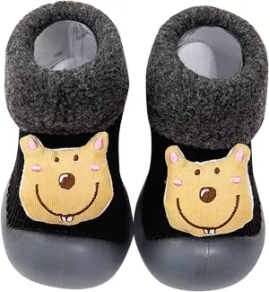 Soft Rubber Baby Sock Shoes Toddler Non-Skid Slipper with Rubber Soft Sole Shoes Slip on Sneakers Protect Toes Shoes