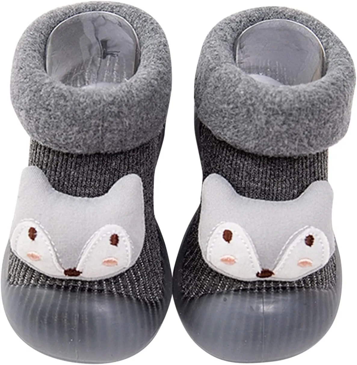 Soft Rubber Baby Sock Shoes Toddler Non-Skid Slipper with Rubber Soft Sole Shoes Slip on Sneakers Protect Toes Shoes