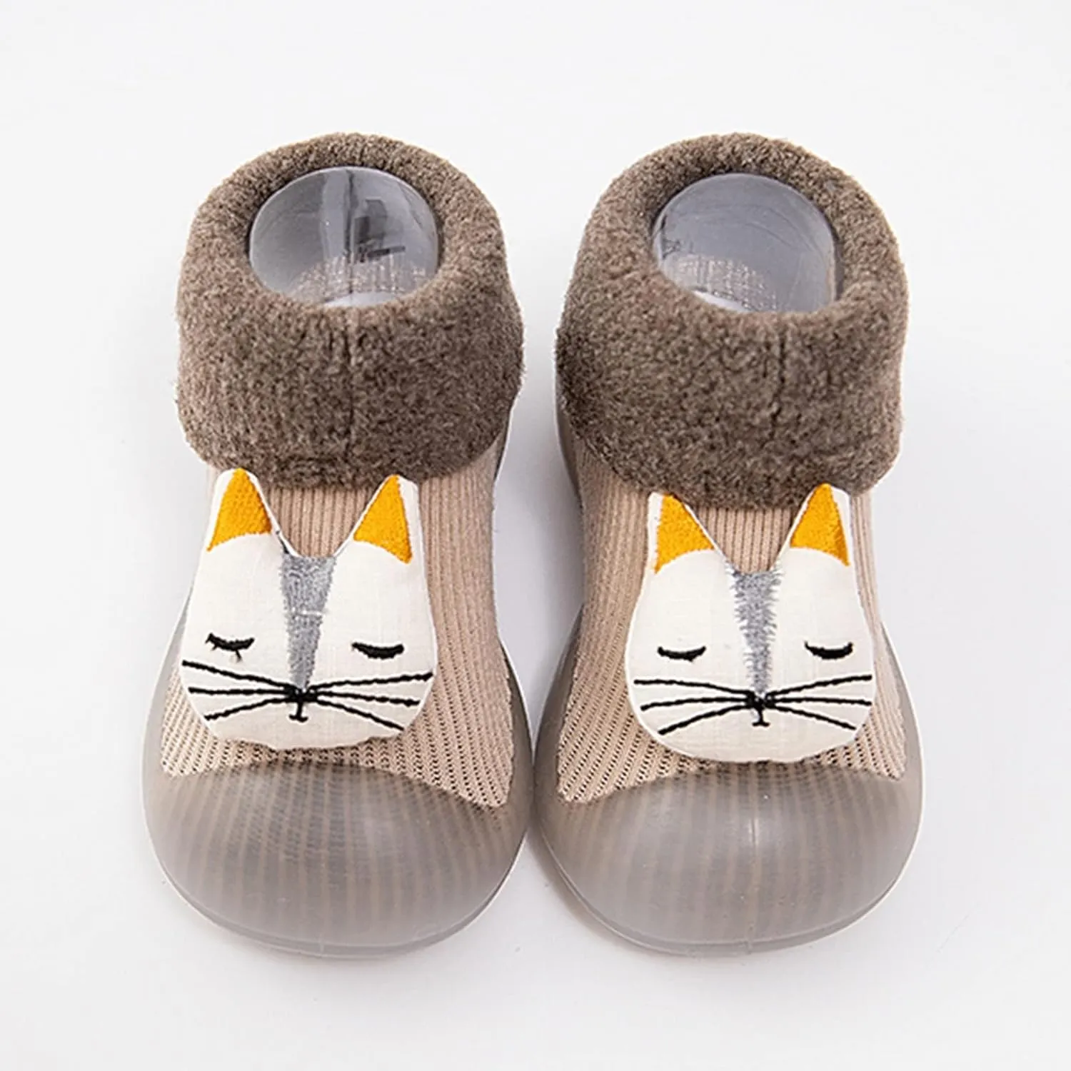 Soft Rubber Baby Sock Shoes Toddler Non-Skid Slipper with Rubber Soft Sole Shoes Slip on Sneakers Protect Toes Shoes