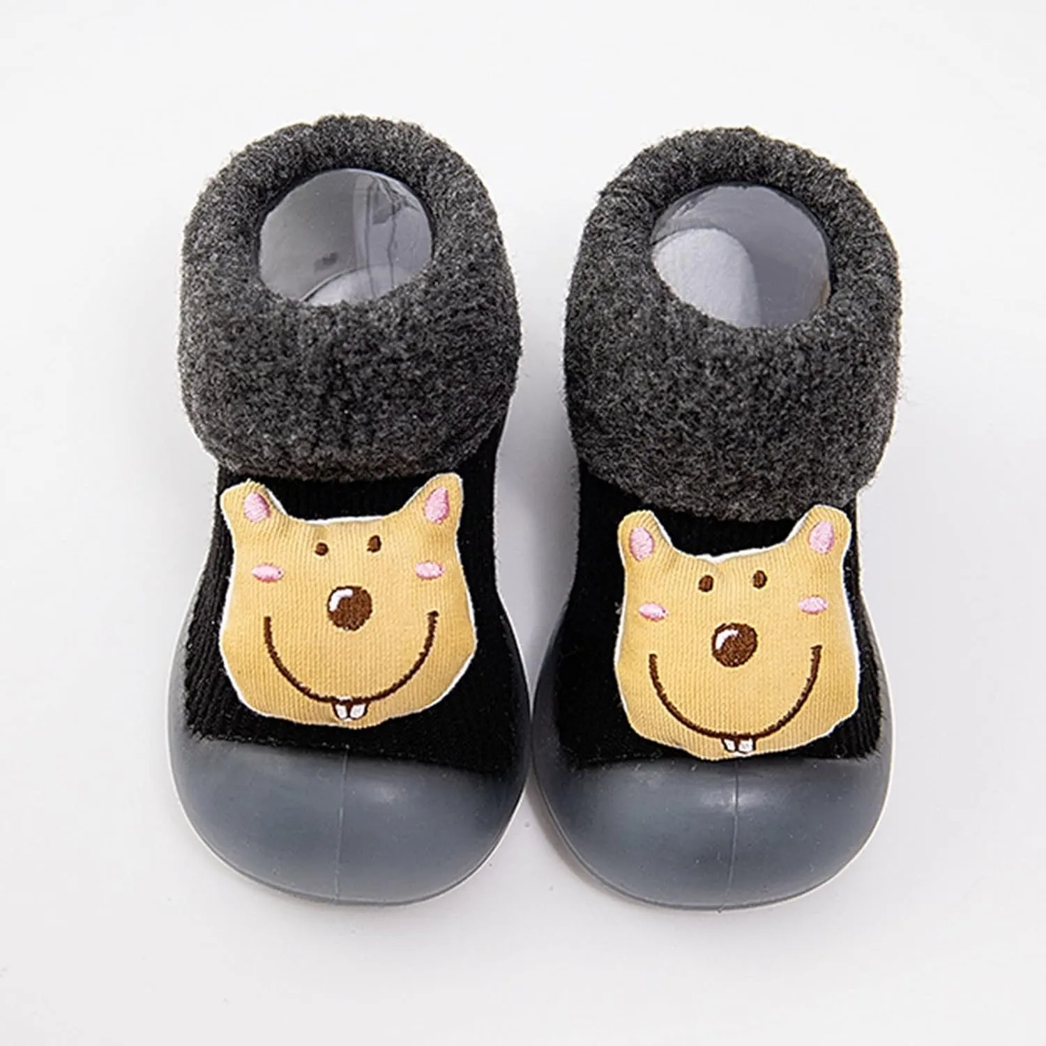 Soft Rubber Baby Sock Shoes Toddler Non-Skid Slipper with Rubber Soft Sole Shoes Slip on Sneakers Protect Toes Shoes