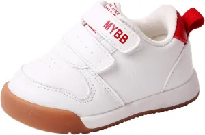 Spring and Summer Children Infant Infant Shoes Boys and Girls Sports Shoes Flat Bottom Non Slip Comfortable Solid Color Double Band Hook Loop Baby Shoes 12-18 Months