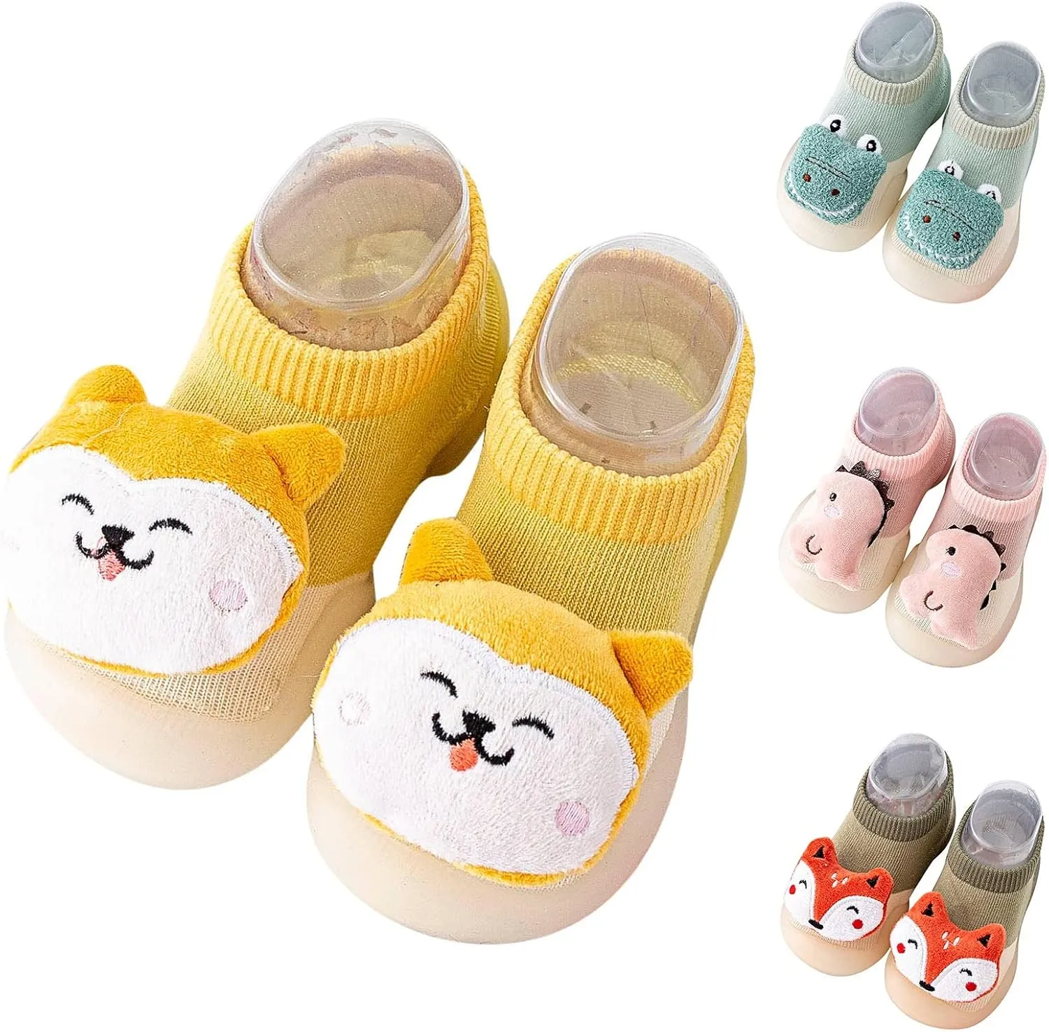 Summer and Autumn Comfortable Infant Toddler Shoes Cute Dinosaur Puppy Pattern Children Mesh Breathable Tennis Shoes