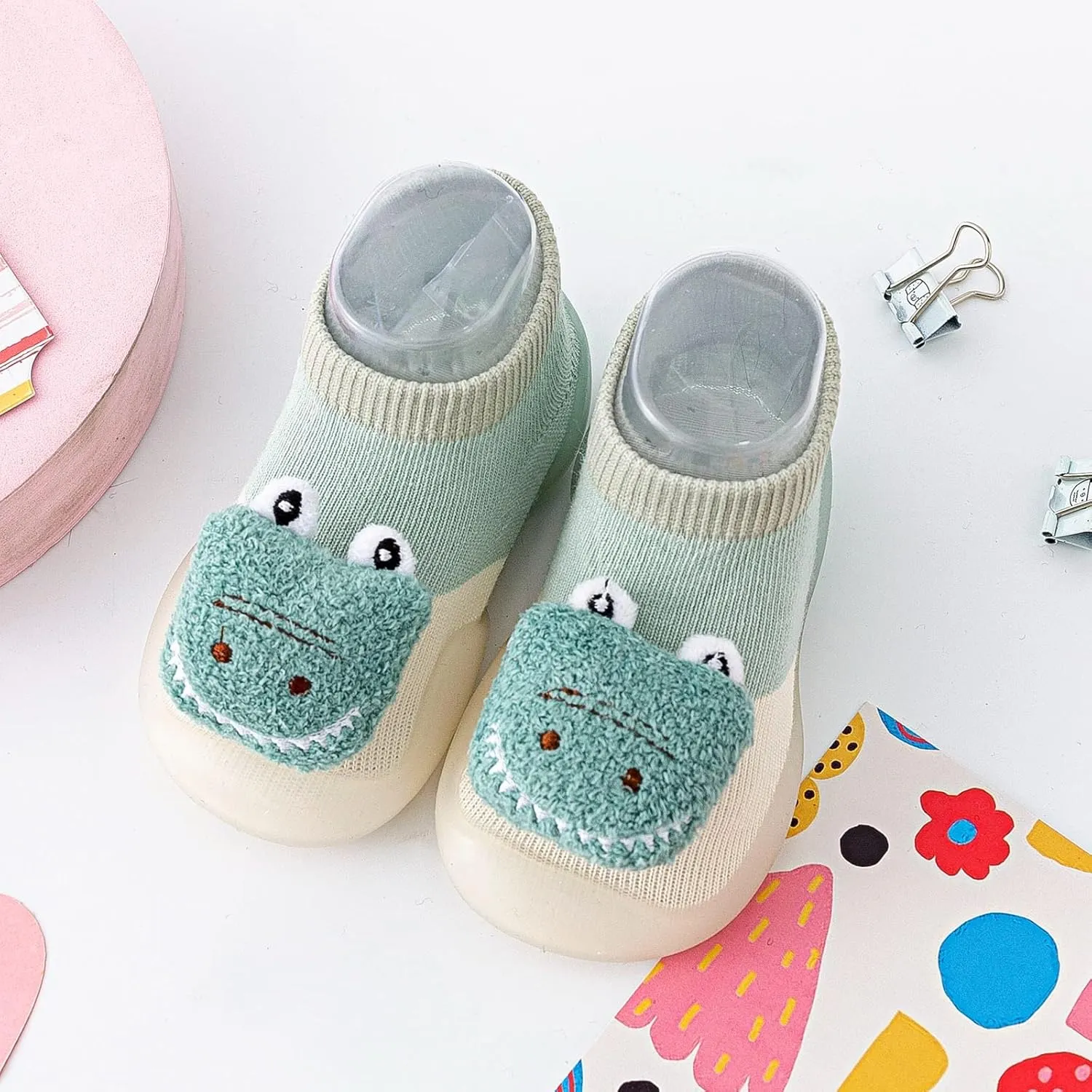 Summer and Autumn Comfortable Infant Toddler Shoes Cute Dinosaur Puppy Pattern Children Mesh Breathable Tennis Shoes