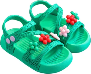 Summer Baby Kids Girls' Sandals Shoes Anti-skid Soft Soles Small Children's Flower Decorative Princess Shoes Classic B-716 Green 11.5