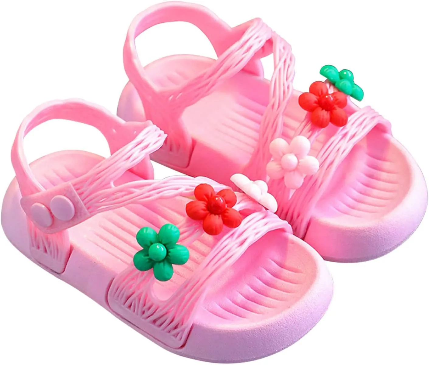 Summer Baby Kids Girls' Sandals Shoes Anti-skid Soft Soles Small Children's Flower Decorative Princess Shoes Classic B-716 Pink 12