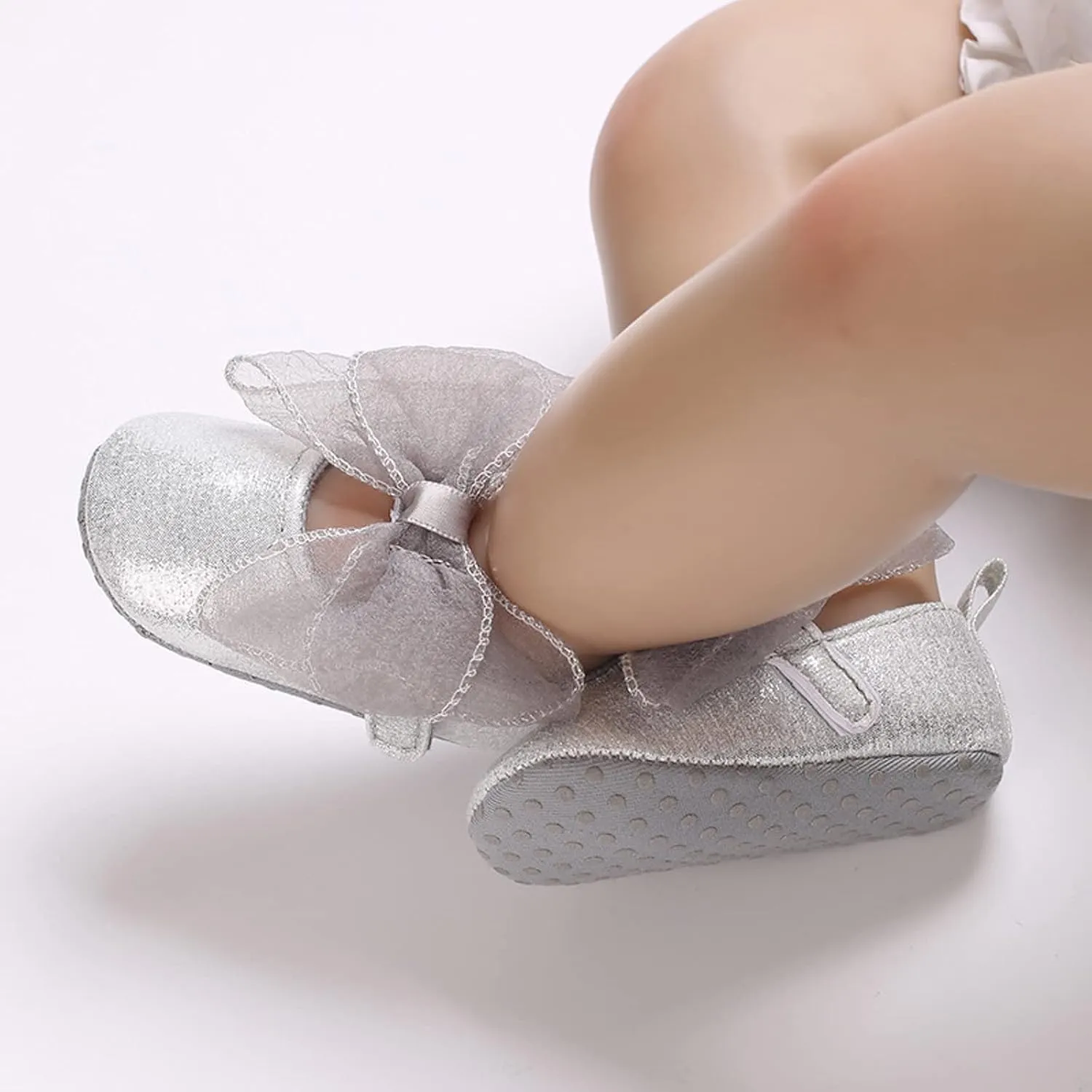 Summer Children Infant Infant Shoes Girls Sports Flat Bottom Round Toe Ribbon Bow Hook Loop Baby Shoes Size 4 Girls