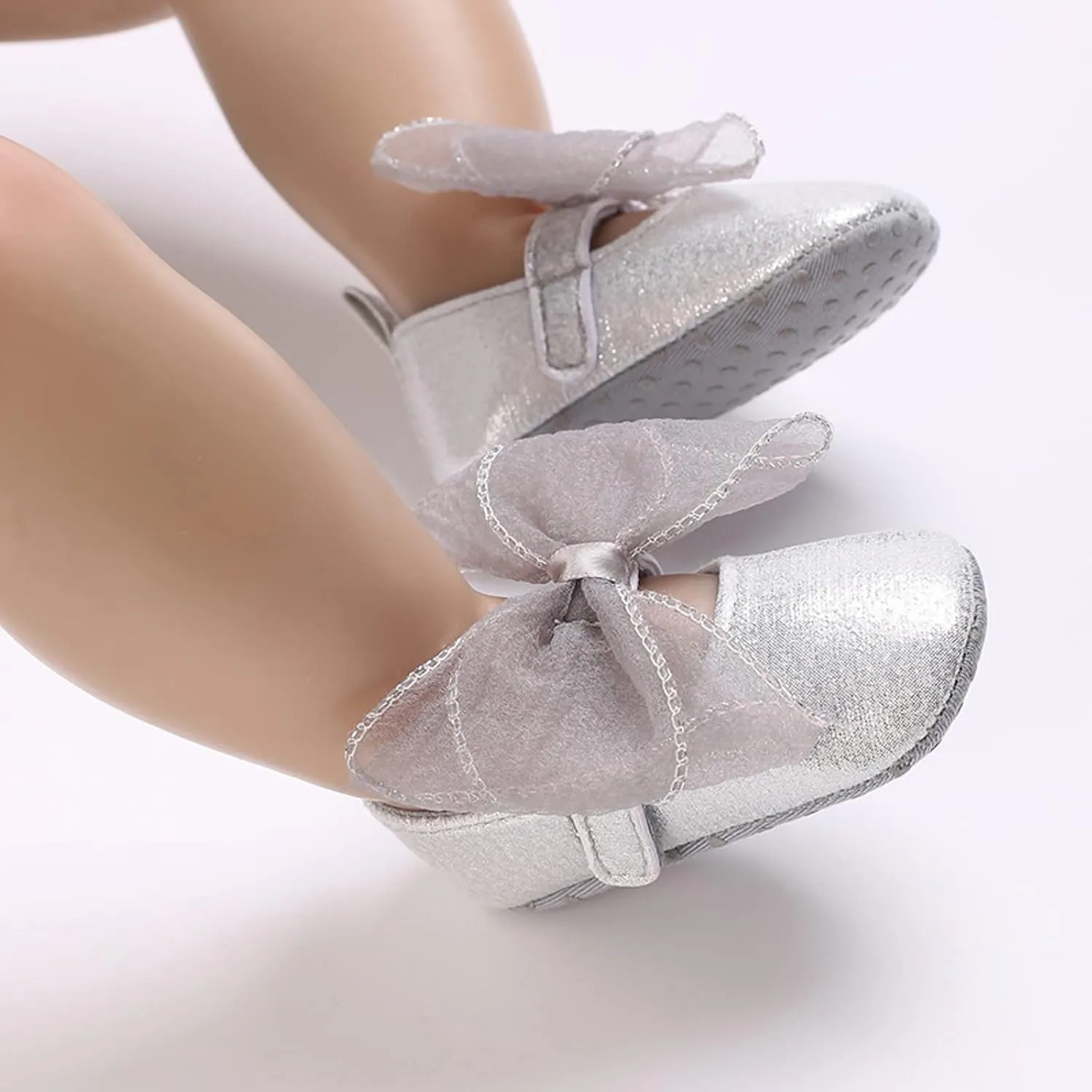 Summer Children Infant Infant Shoes Girls Sports Flat Bottom Round Toe Ribbon Bow Hook Loop Baby Shoes Size 4 Girls