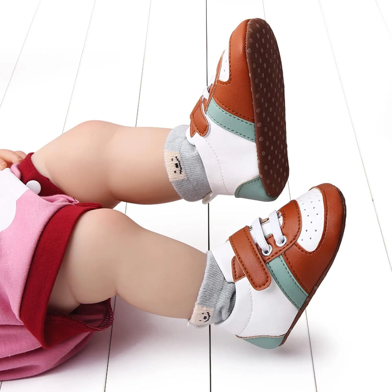 Summer Children Infant Walking Shoes Boy and Girl Sports Shoes Flat Bottom Lightweight Breathable Upper Colorblock Hook Loop Toddler Girl Size 8