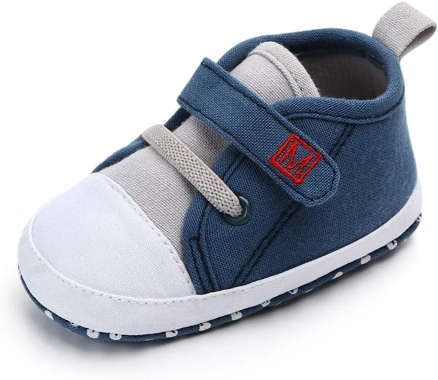 Tennis Shoes for Toddler Soft Walkers Boys Shoes Cute Letter First Canvas Sole Baby Girls Newborn Baby Shoes