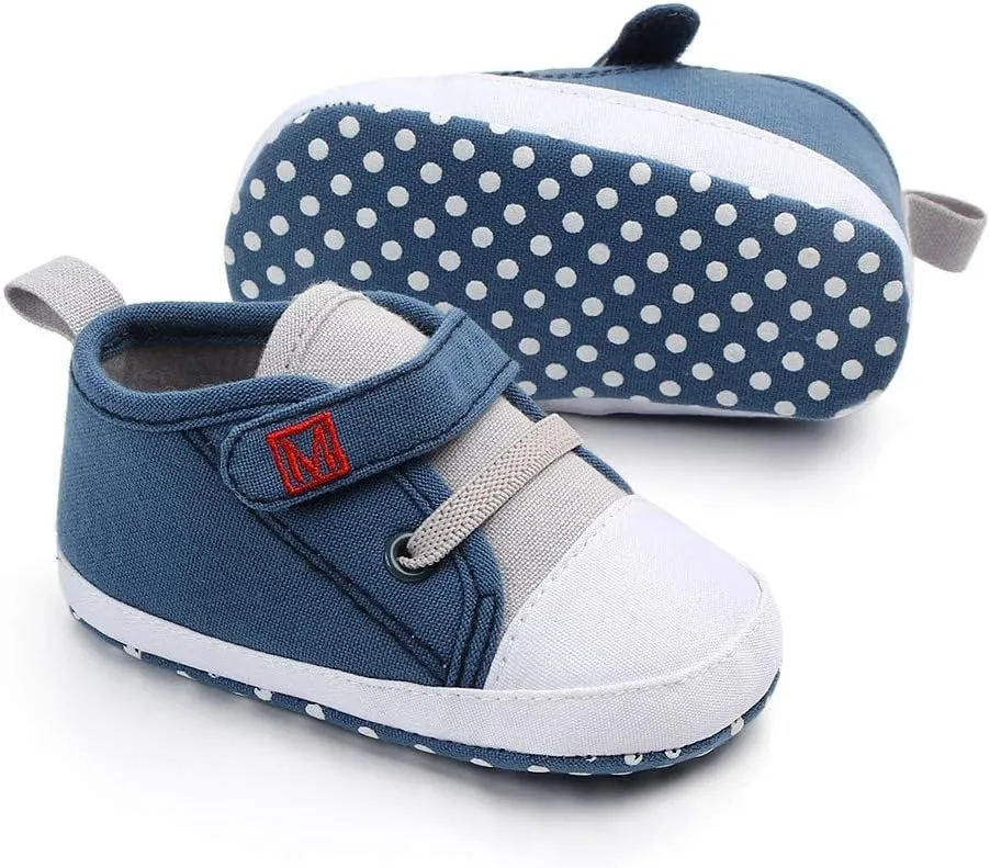 Tennis Shoes for Toddler Soft Walkers Boys Shoes Cute Letter First Canvas Sole Baby Girls Newborn Baby Shoes