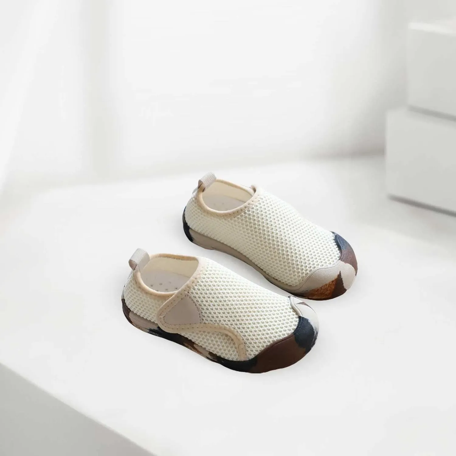 Toddler Baby Boy Girl Shoes Breathable Shoes Baotou Sneakers Mesh Baby Soft Sole Fashion Tie Shoes for Little Girls