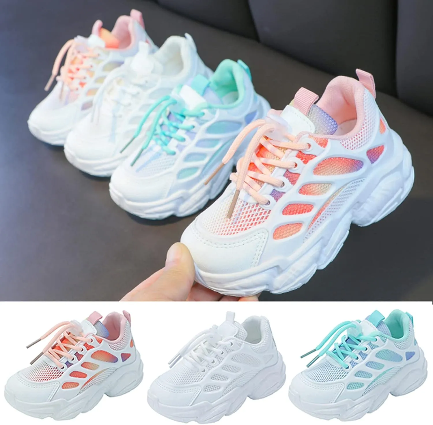 Toddler Baby Girl Boy Child Shoes Summer Sandals Non Slip Soft Sole Mesh Breathable Sneaker (Pink, 13 Little Kids)