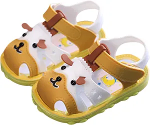 Toddler Baby Girl Boy Summer Sandals Cartoon Dog Shoes Non Slip Soft Sole First Walkers Prewalkers (Yellow, 6.5 Toddler)