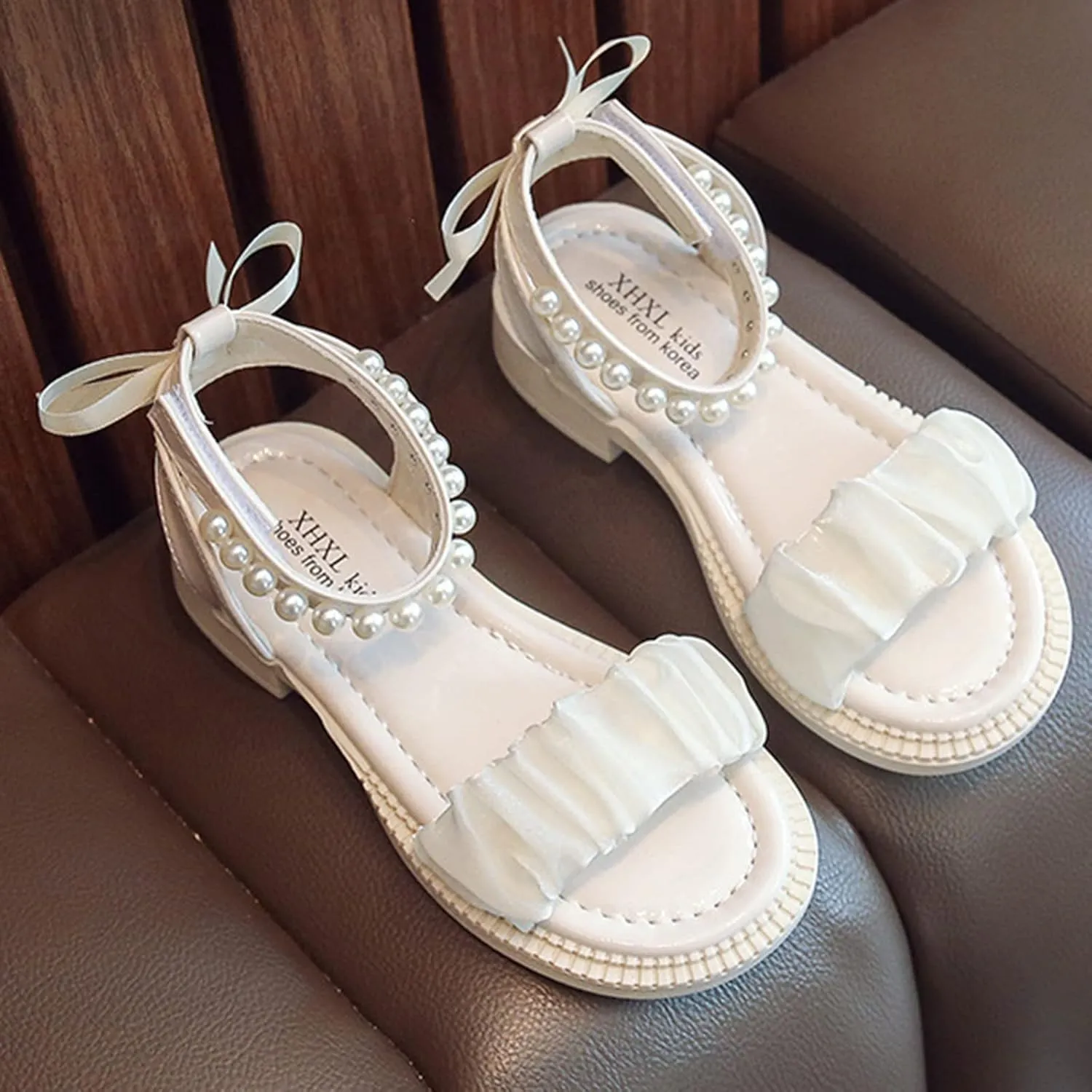 Toddler Baby Girl Child Summer Shoes Lace Sandals Non Slip Soft Sole Open Toe Shoes Elegant (Beige, 10.5 Little Child)