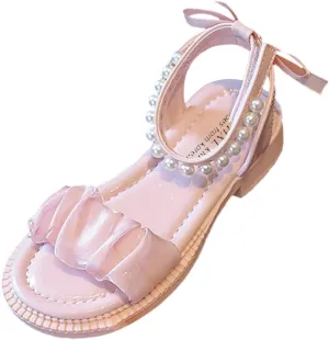 Toddler Baby Girl Child Summer Shoes Lace Sandals Non Slip Soft Sole Open Toe Shoes Elegant (Pink, 3.5 Big Kids)