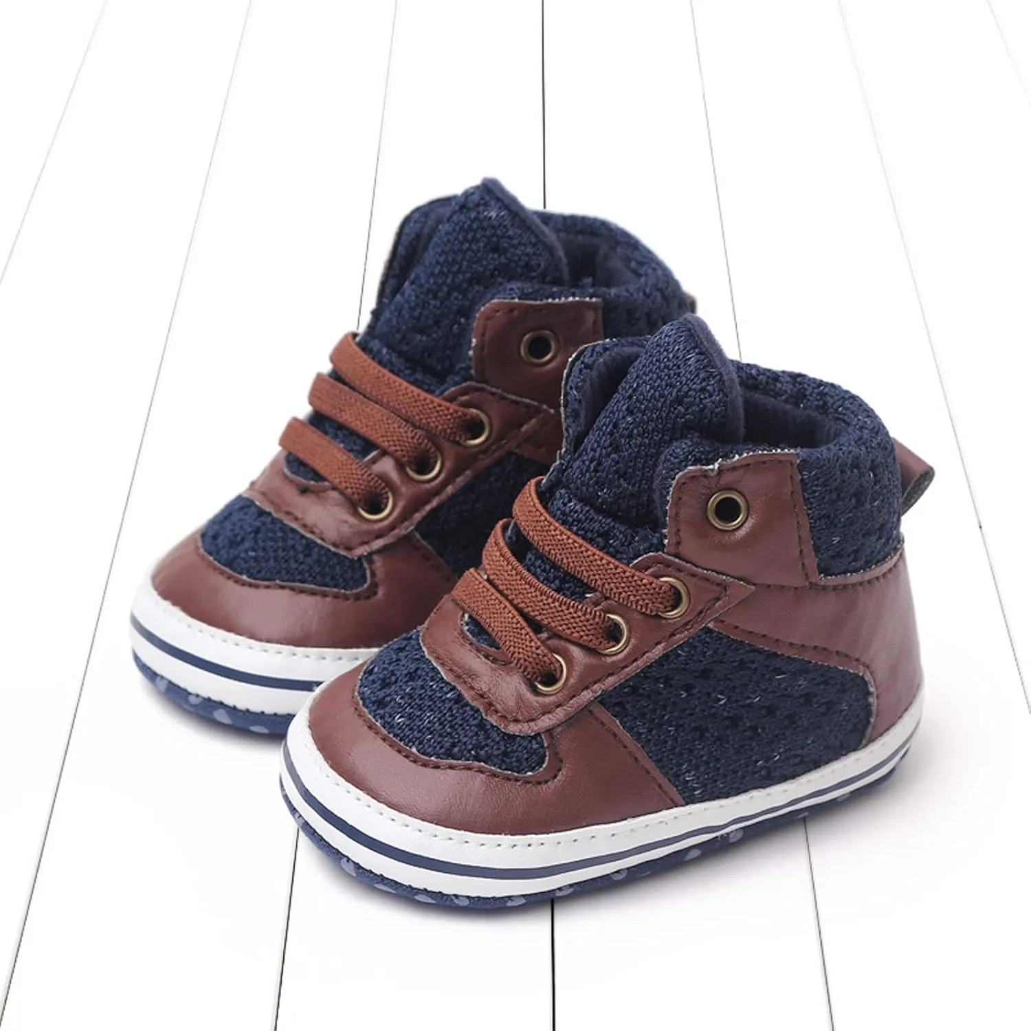 Toddler Baby Girls Boys High Tops Ankle Sneakers Infant Newborn Soft Sole Anti-Slip Prewalker First Walking Shoes