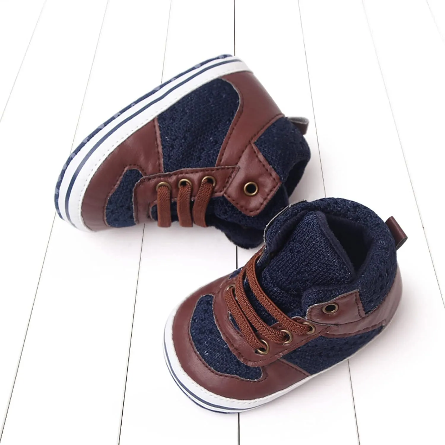 Toddler Baby Girls Boys High Tops Ankle Sneakers Infant Newborn Soft Sole Anti-Slip Prewalker First Walking Shoes