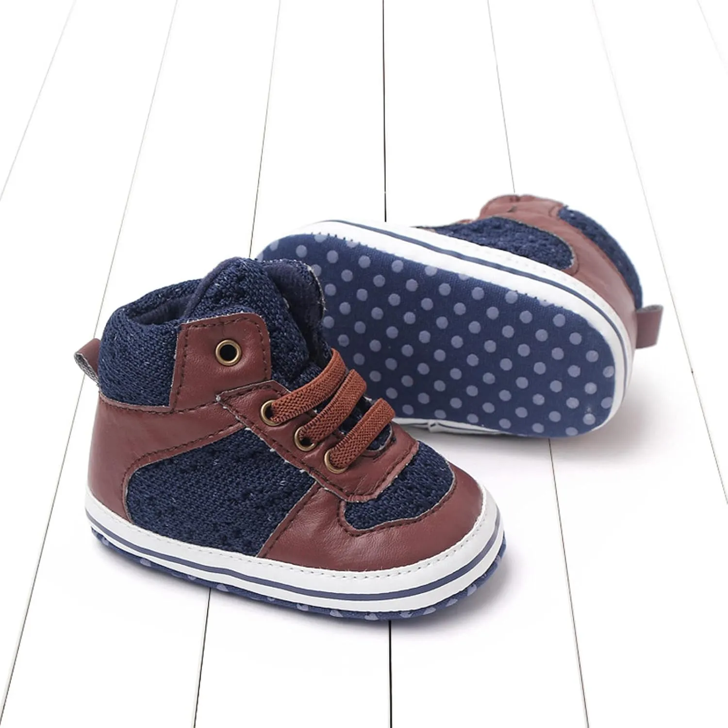 Toddler Baby Girls Boys High Tops Ankle Sneakers Infant Newborn Soft Sole Anti-Slip Prewalker First Walking Shoes
