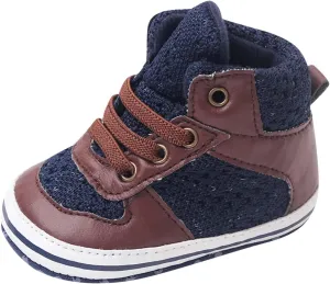 Toddler Baby Girls Boys High Tops Ankle Sneakers Infant Newborn Soft Sole Anti-Slip Prewalker First Walking Shoes